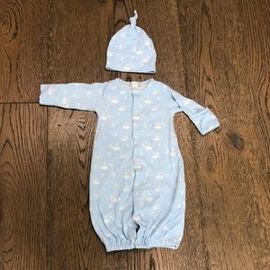 Kissy Kissy Newborn Convertible Gown & Hat